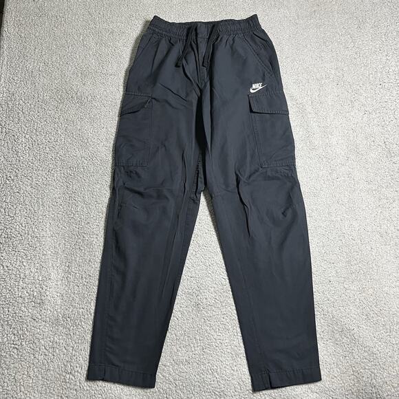 Nike Cargo Pants Mens Small Blue Utility Cotton Elastic Waist Drawstring - Picture 1 of 15